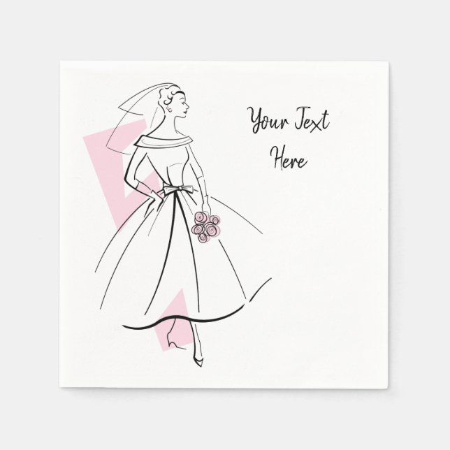 Mode Bride Rosa pappra blöjor Pappersservett (Framsidan)