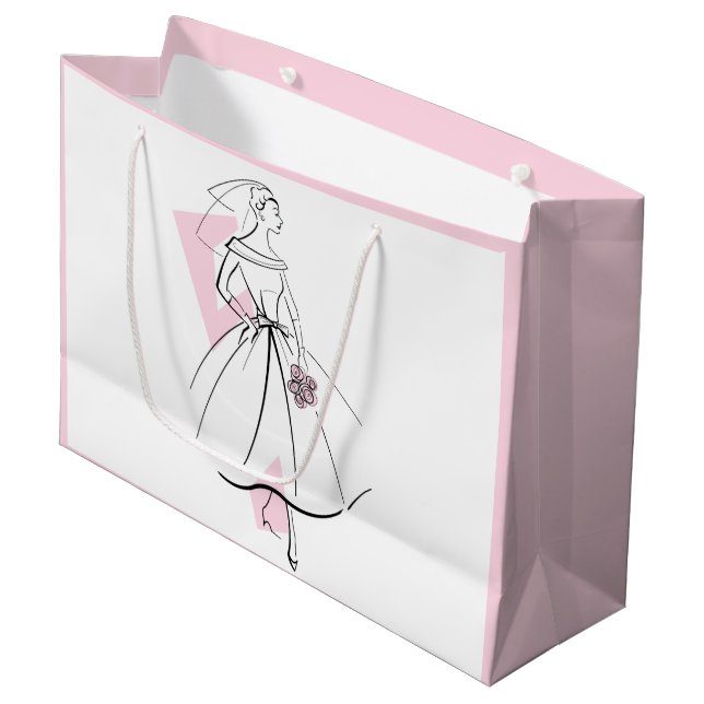 Mode Bride Rosa-presentpåse stor rosa (Framsidan Vinklad)