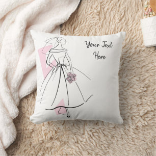 Mode Bride Rosa Text dekorativ kudde multiback