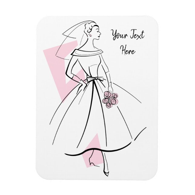 Mode Bride Rosa Text, flexibel magnet (Vertikal)