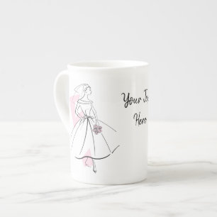 Mode Bride Rosa Text mugg china med ben Benporslin Mugg