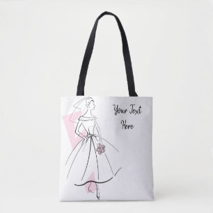 Mode Bride Rosa Text rosa tillbaka Tygkasse