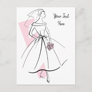 Mode Bride Rosa-vykort Vykort