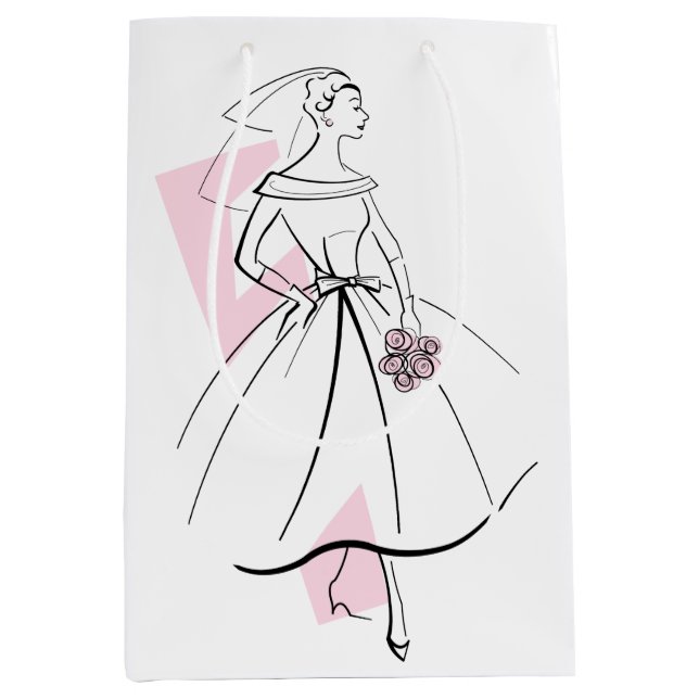 Mode Brud Rosa presentpåse medium (Framsidan)
