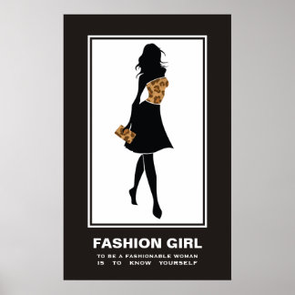 Mode, brun leopard poster