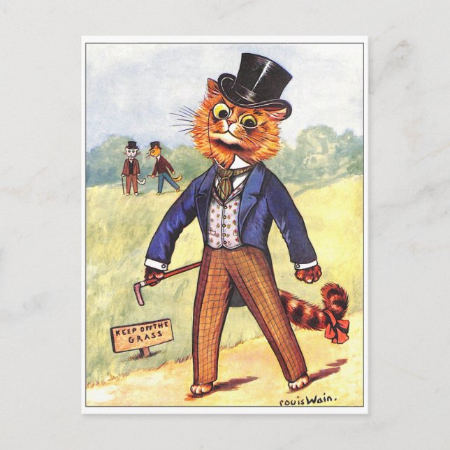 Mode Cat av Louis Wain Card Vykort (Framsida)