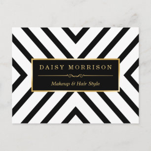 Mode Classy Guld Black White Rand Mönster Vykort
