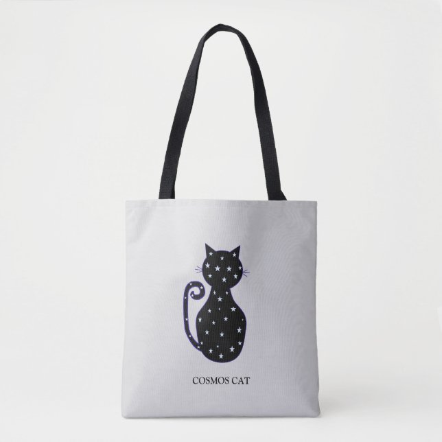 Mode Cosmos Cat Tote Bag Tygkasse (Framsida)