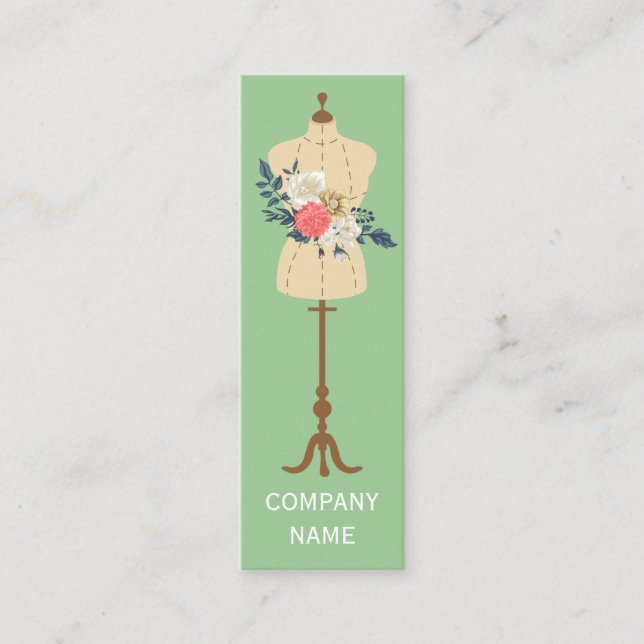 Mode Design Dress Skapar kläder Mannequin Mini Visitkort (Framsida)