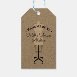 Mode Design-hangtag i Couture Dressmaker Presentetikett