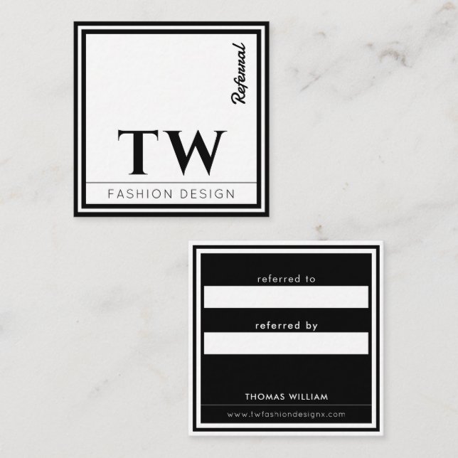 Mode Designer Black Rabattkort (Fram/baksida)