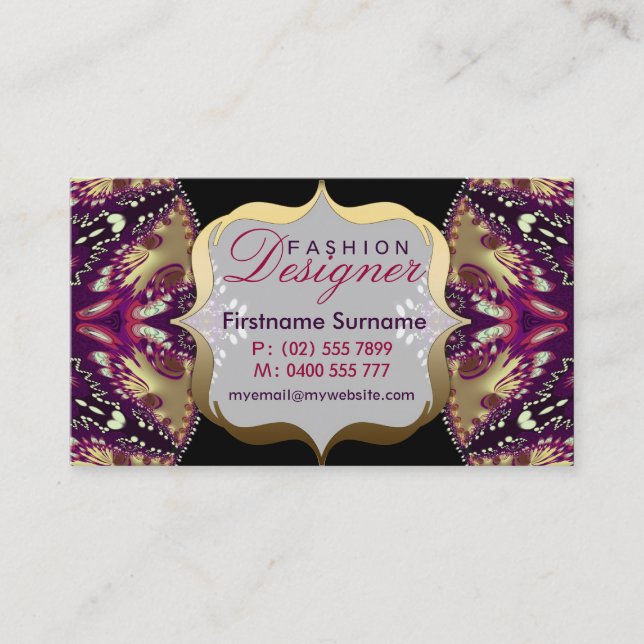 Mode Designer Moderna Batik Namn Kort (Framsida)