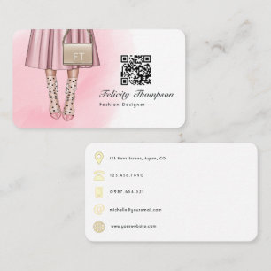 Mode Designer Monogram QR-kod Visitkort