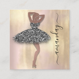 Mode Designer Shop Ro Black Dress QR-kod Fyrkantigt Visitkort