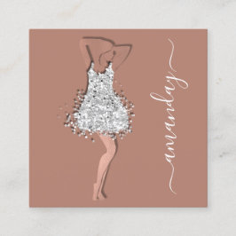 Mode Designer Shop Ro Grått Dress QR-kod Fyrkantigt Visitkort