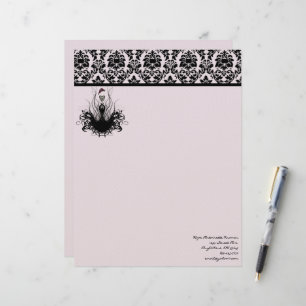 Mode Diva 3 Rosa Raspberry Monogram Damask Brevhuvud