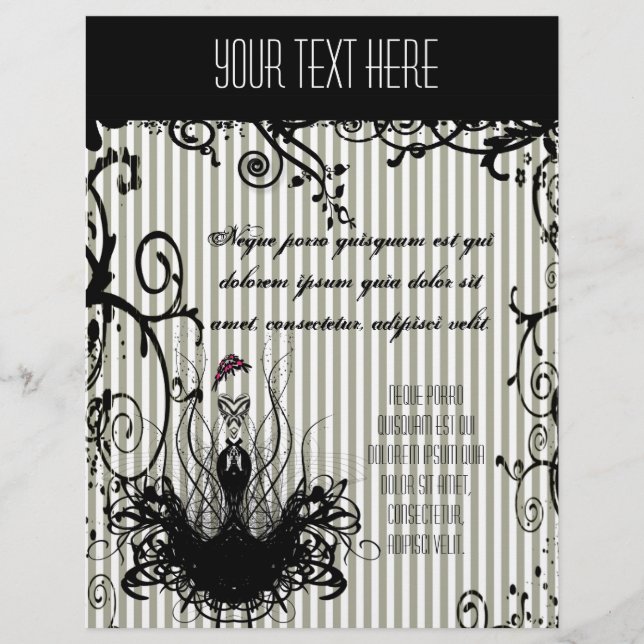 Mode Diva Black and White Swirled Stripe Flyer (Framsidan)