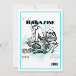 Mode-diva för möhippa tidning inbjudningar
