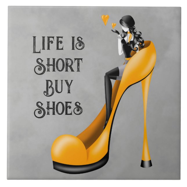 Mode Diva i Stiletto Golden Kakelplatta (Framsidan)