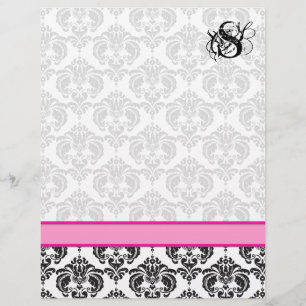 Mode Diva Rosa Raspberry Monogram Damask