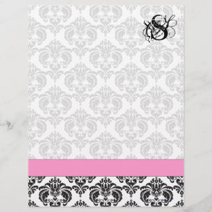 Mode Diva Rosa Raspberry Monogram Damask