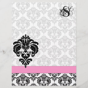 Mode Diva Rosa Raspberry Monogram Damask