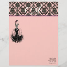 Mode Diva Rosa Raspberry Monogram Damask