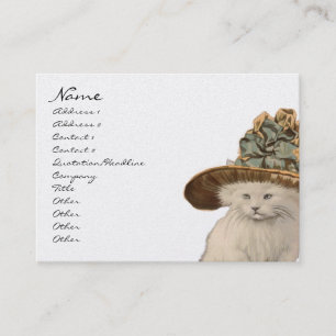 Mode Diva Vintage Kattunge Affärskorten Visitkort