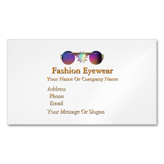 Mode Eyewear White Magnetiska Visitkort (Framsida)