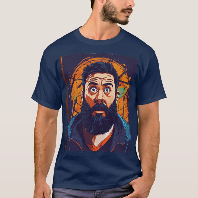 # mode ffor: manar tshirt med unik utskrift. t shirt (Framsida)