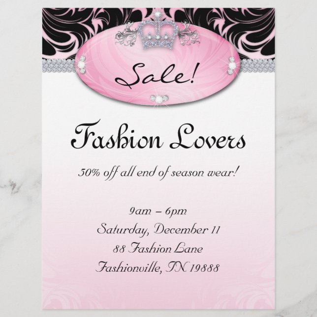 Mode Flyer Hair Salon Jewelry Krona Rosa (Framsidan)