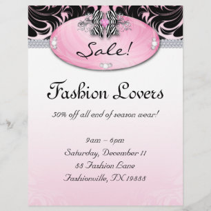 Mode Flyer Hair Salon Jewelry Zebra Bow Rosa