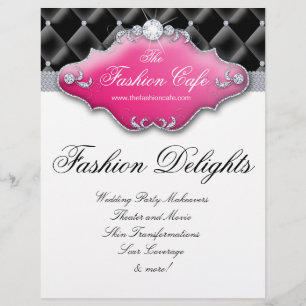 Mode Flyer Hair Salon Satin Diamonds Black Rosa