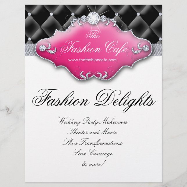 Mode Flyer Hair Salon Satin Diamonds Black Rosa (Framsidan)