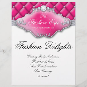 Mode Flyer Hair Salon Satin Diamonds Rosa