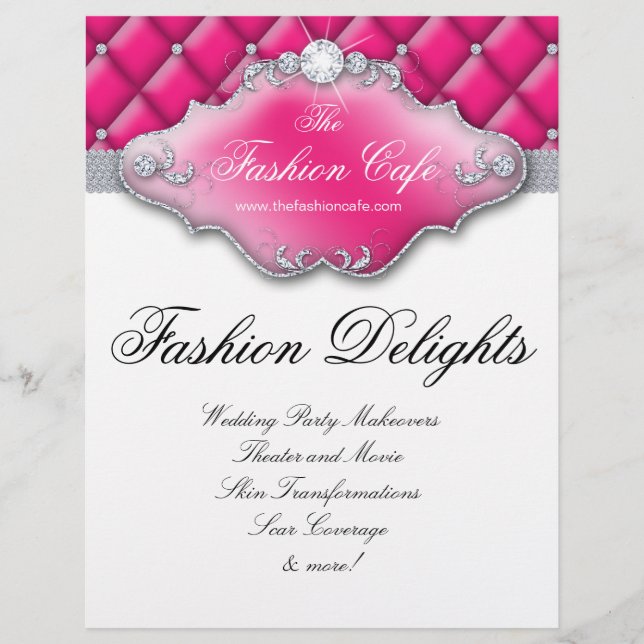 Mode Flyer Hair Salon Satin Diamonds Rosa (Framsidan)