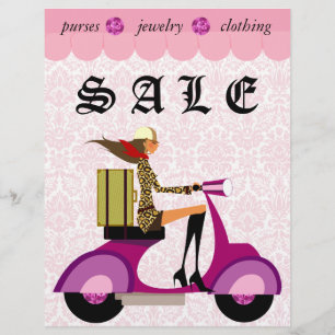 Mode Flyer Scooter Woman Rosa Damask 2