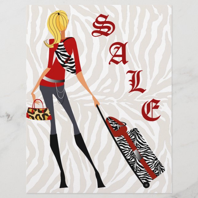 Mode Flyer Zebra Handbag Suitcase Red Tan (Framsidan)