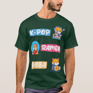 Mode för Fläkt för koreanska K-Pop, BOBA, Ramen oc T Shirt