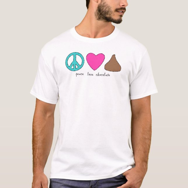 Mode för höft för fredkärlekchoklad tee shirt (Framsida)