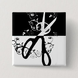 Mode för sax för hårstylistsalong chic moderiktig knapp