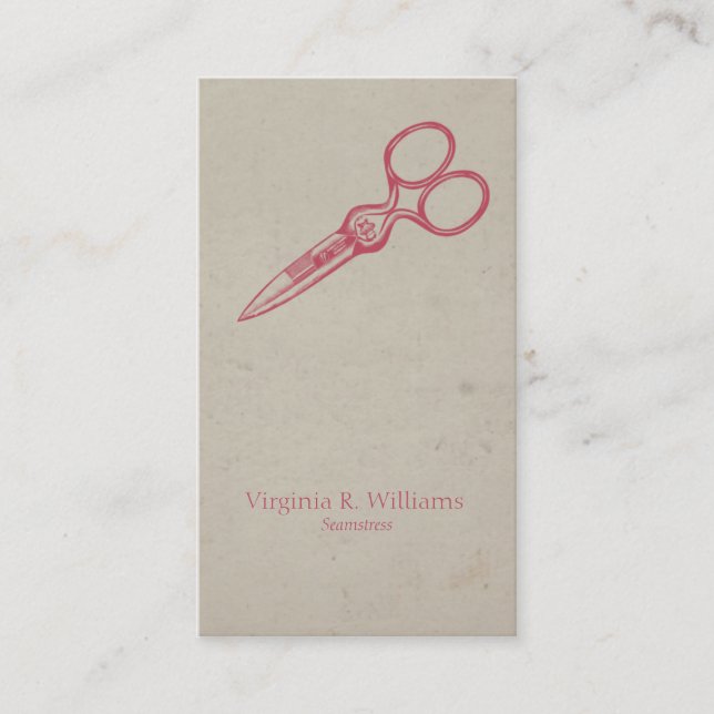 Mode för vintageSissors Seamstress Visitkort (Framsida)