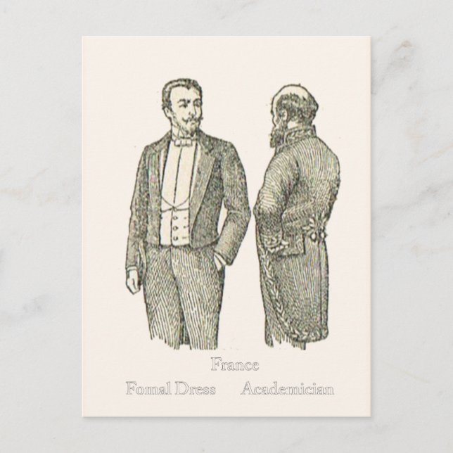 Mode, Formell klänning, 1800-talet Vykort (Framsida)