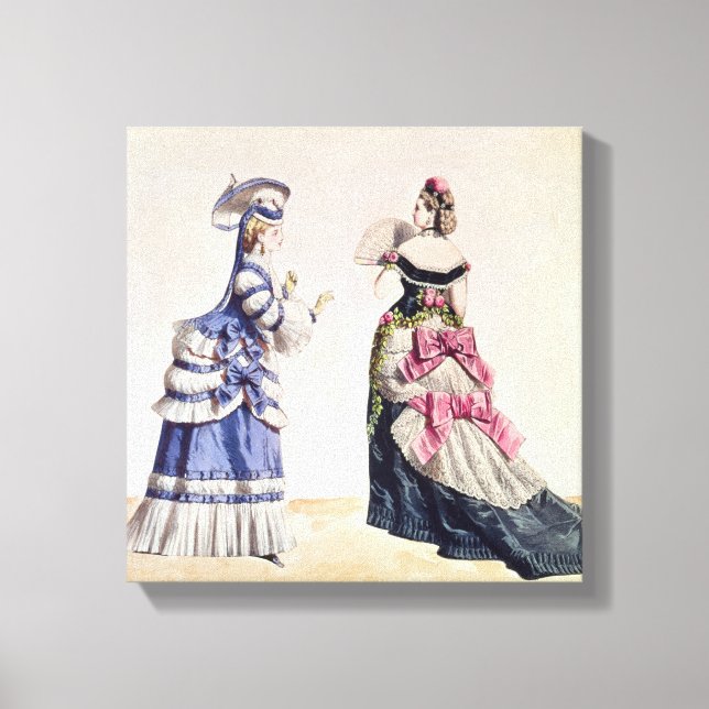 Mode formger för kvinnor från 1860-talet canvastryck (Framsida)