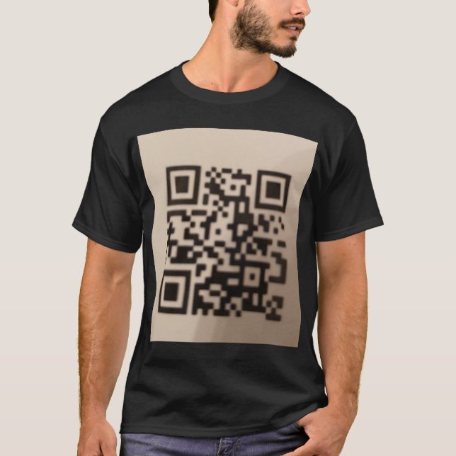 "Mode-Forward T-Shirt med skannerbar QR-kod. (Framsida)