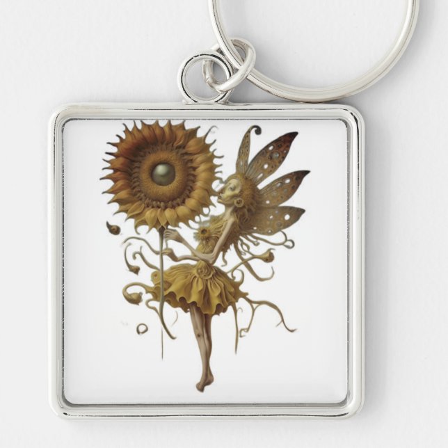 Mode Fyrkantig Silverfärgad Nyckelring (Framsidan)