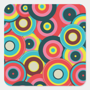 Mode Geometric Vintage - Mönster Snyggt Modern Fyrkantigt Klistermärke