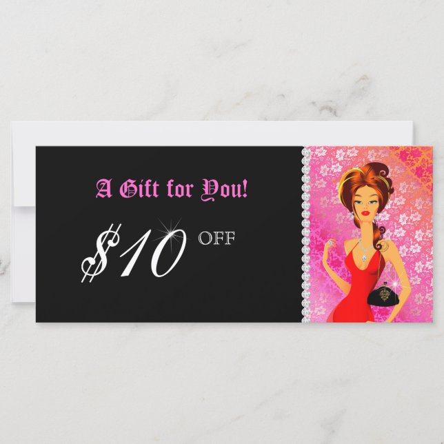 Mode gift-intyg Juelry Zebra Snöre Rosa (Framsida)