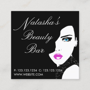 Mode Girl Black Rosa Beauty Pub Fyrkantigt Visitkort