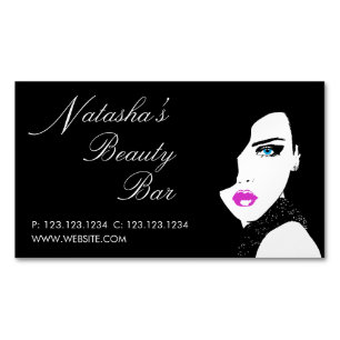 Mode Girl Black Rosa Beauty Pub Magnetiska Visitkort